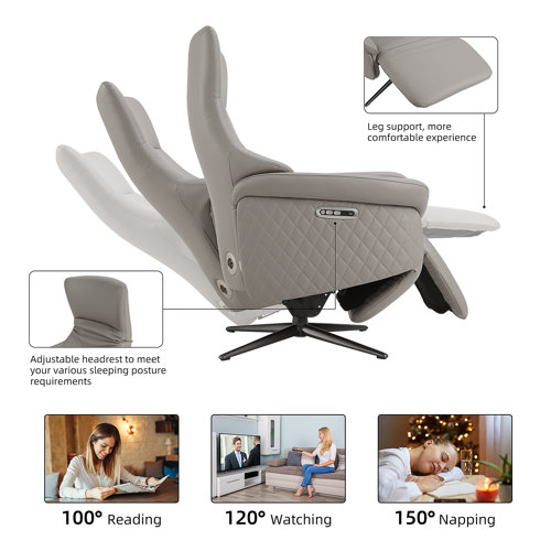 Orren Ellis Kimmarie 28" Wide Power Swivel Zero Gravity Recliner Wayfair